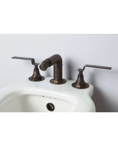 Robinet bidet 3 trous industriel Bleu Provence