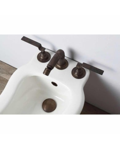 Robinet bidet 3 trous industriel Bleu Provence