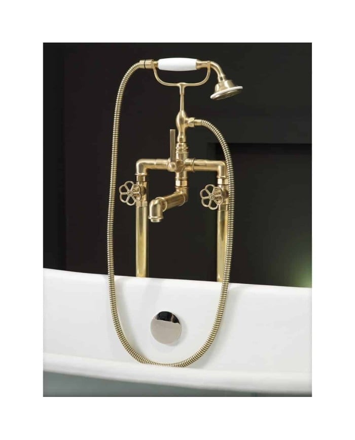 Mitigeur au sol baignoire Bleu Provence