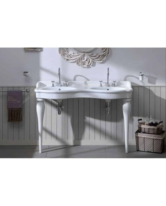 Lavabo double vasque Bleu Provence '800
