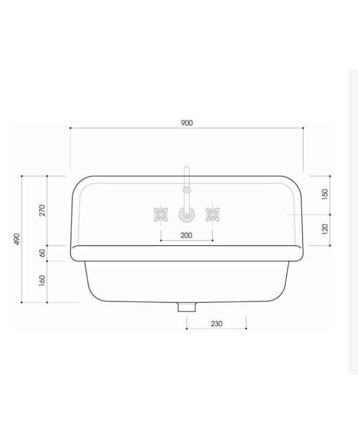 Lavabo large size 90cm true colors Bleu Provence