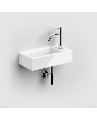 lave mains blanc brillant 36cm 1trou Flush 3 Clou