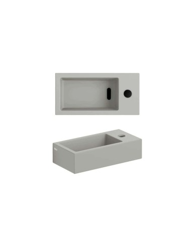 lave-mains gris mat 36cm 1trou Flush 3 Clou