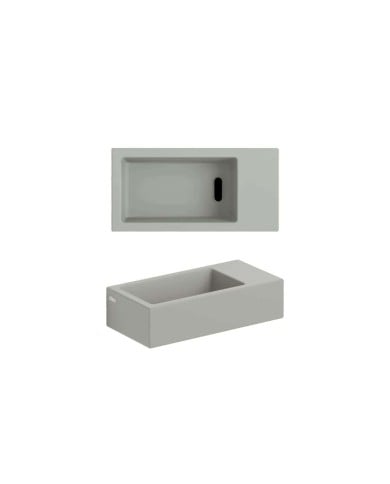 lave-mains gris mat 36cm 0trou Flush 3 Clou