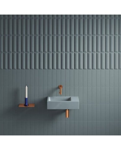 lave-mains bleu mat 36cm 0trou Flush 3 Clou lave-mains bleu mat 36cm 0trou Flush 3 Clou