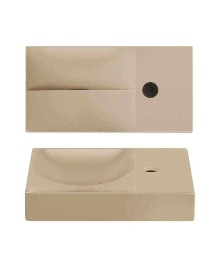 lave mains moutarde mat 38cm 1 trou VALE Clou