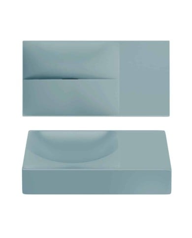 lave mains bleu mat 38cm 0 trou VALE Clou lave mains bleu mat 38cm 0 trou VALE Clou