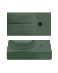 lave mains vert pin mat 38cm 1 trou VALE Clou