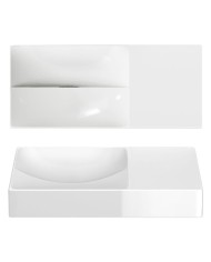 lave mains blanc brillant 45cm 0 trou VALE Clou