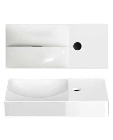 lave mains blanc brillant 45cm 1 trou VALE Clou lave mains blanc brillant 45cm 1 trou VALE Clou