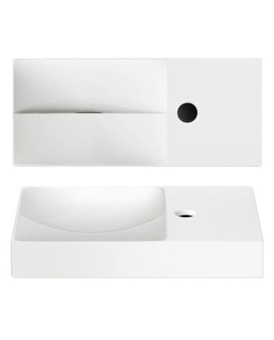 lave mains blanc mat 45cm 1 trou VALE Clou lave mains blanc mat 45cm 1 trou VALE Clou