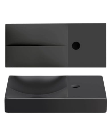 lave mains noir mat 45cm 1 trou VALE Clou lave mains noir mat 45cm 1 trou VALE Clou