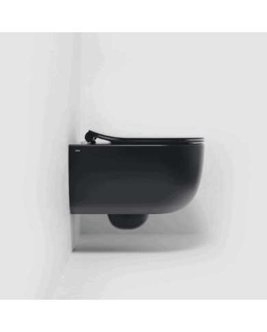 Toilette noir mat 56cm abattant mince Hammock Rimless Clou Toilette noir mat 56cm abattant mince Hammock Rimless Clou