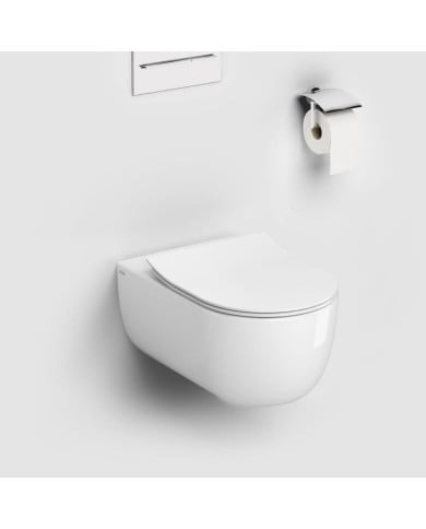 Toilette blanc brillant 56cm abattant mince Hammock Rimless Clou Toilette blanc brillant 56cm abattant mince Hammock Rimless Clou