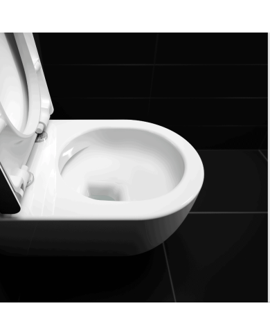 Toilette blanc brillant 49cm Hammock Rimless Clou Toilette blanc brillant 49cm Hammock Rimless Clou