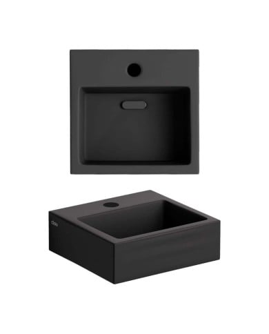 lave mains noir mat 28cm 1 trou Flush 1 Clou lave mains noir mat 28cm 1 trou Flush 1 Clou