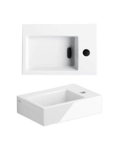lave mains blanc brillant 36cm 1 trou Flush 2 Clou lave mains blanc brillant 36cm 1 trou Flush 2 Clou