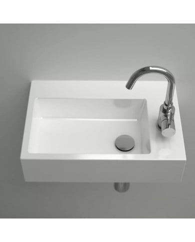 lave mains blanc brillant 42.5cm 1 trou Flush 2 Clou lave mains blanc brillant 42.5cm 1 trou Flush 2 Clou