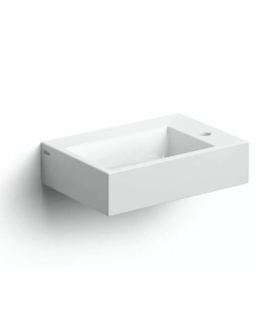 lave mains blanc brillant 42.5cm 1 trou Flush 2 Clou lave mains blanc brillant 42.5cm 1 trou Flush 2 Clou