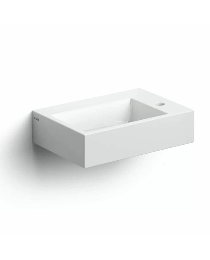 lave mains blanc brillant 42.5cm 1 trou Flush 2 Clou lave mains blanc brillant 42.5cm 1 trou Flush 2 Clou