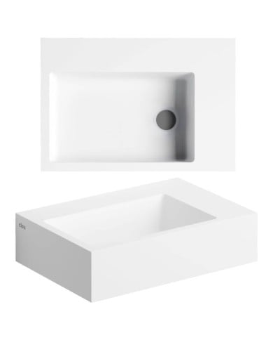 lave mains blanc mat aluite 42.5cm Flush 2 + Clou lave mains blanc mat aluite 42.5cm Flush 2 + Clou