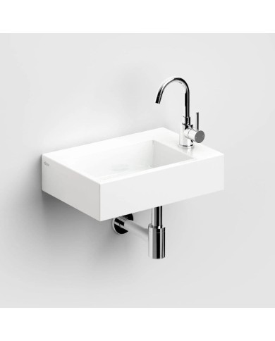 lave mains blanc brillant 42.5cm 1 trou Flush 2 Clou lave mains blanc brillant 42.5cm 1 trou Flush 2 Clou