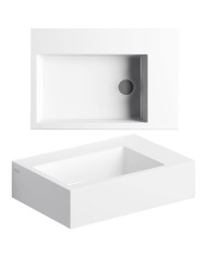lave mains blanc brillant marbre 42.5cm Flush 2 + Clou lave mains blanc brillant marbre 42.5cm Flush 2 + Clou