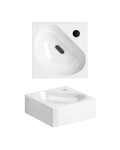 lave mains blanc brillant 27cm 1trou Flush 5 Clou lave mains blanc brillant 27cm 1trou Flush 5 Clou