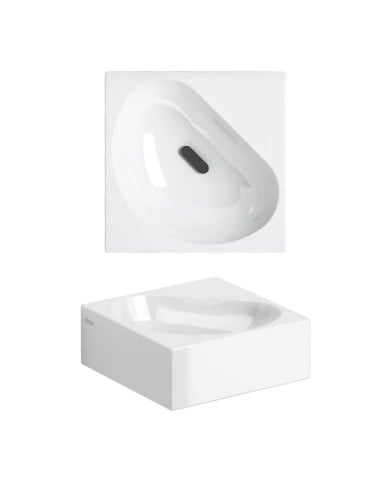 lave mains blanc brillant 27cm 0 trou Flush 5 Clou