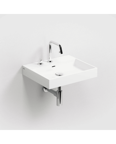 Lavabo blanc brillant marbre minéral Wash Me 50cm Clou Lavabo blanc brillant marbre minéral Wash Me 50cm Clou