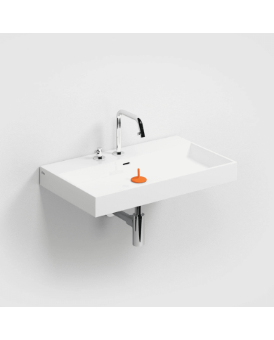 Lavabo blanc brillant marbre minéral Wash Me 70cm Clou Lavabo blanc brillant marbre minéral Wash Me 70cm Clou