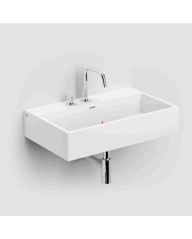 Lavabo blanc mat aluite Wash Me 70cm Clou épaisseur 14cm