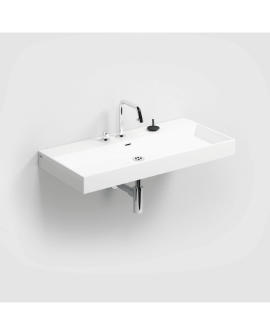 Lavabo blanc brillant marbre minéral Wash Me 90cm Clou Lavabo blanc brillant marbre minéral Wash Me 90cm Clou
