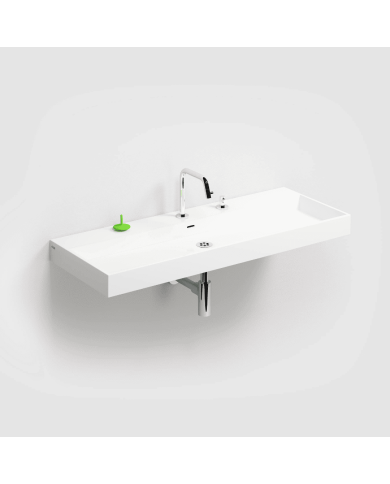 Lavabo blanc brillant marbre minéral Wash Me 110cm Clou Lavabo blanc brillant marbre minéral Wash Me 110cm Clou