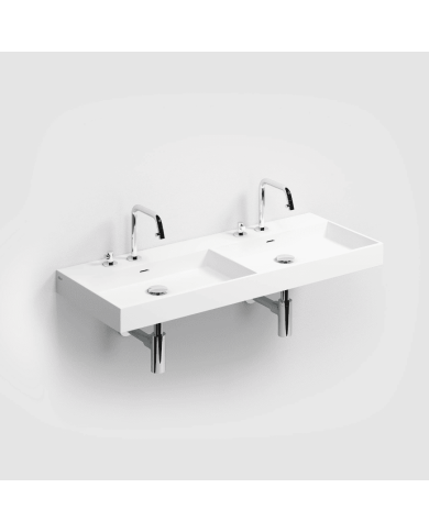Lavabo double blanc mat aluite Wash Me 110cm Clou Lavabo double blanc mat aluite Wash Me 110cm Clou