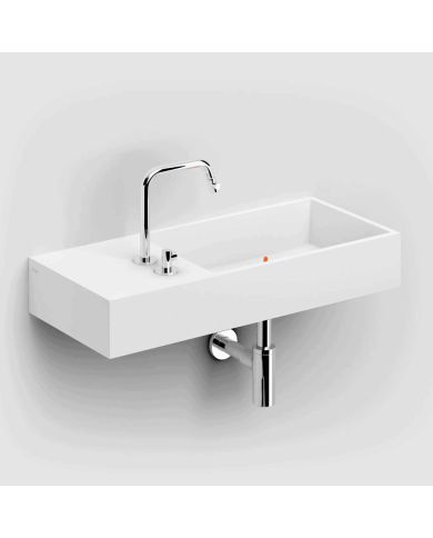 Lavabo blanc mat aluite gauche Wash Me 75cm Clou Lavabo blanc mat aluite gauche Wash Me 75cm Clou