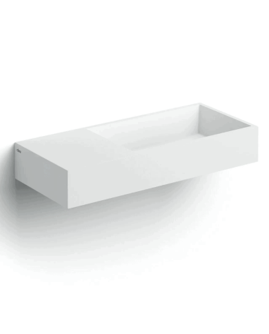 Lavabo blanc mat aluite gauche Wash Me 75cm Clou Lavabo blanc mat aluite gauche Wash Me 75cm Clou