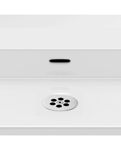 Lavabo blanc mat aluite gauche Wash Me 75cm Clou Lavabo blanc mat aluite gauche Wash Me 75cm Clou