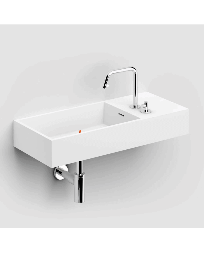 Lavabo blanc mat aluite droite Wash Me 75cm Clou