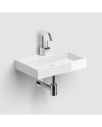 Lave mains blanc brillant 48 cm 1 trou MINI WASH ME Clou Lave mains blanc brillant 48 cm 1 trou MINI WASH ME Clou