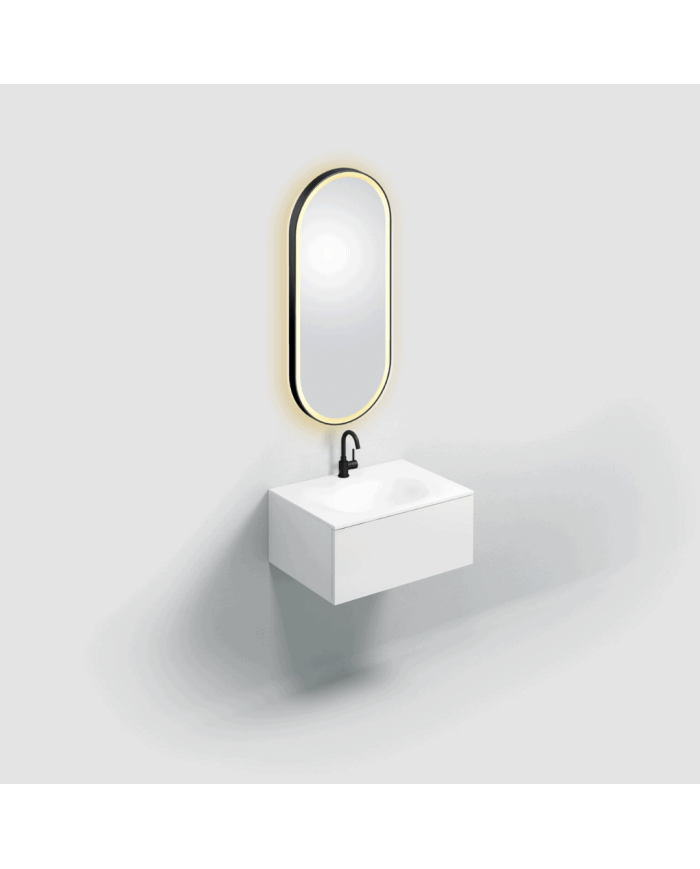 Miroir ovale noir LED LOOK AT ME Clou Miroir ovale noir LED LOOK AT ME Clou