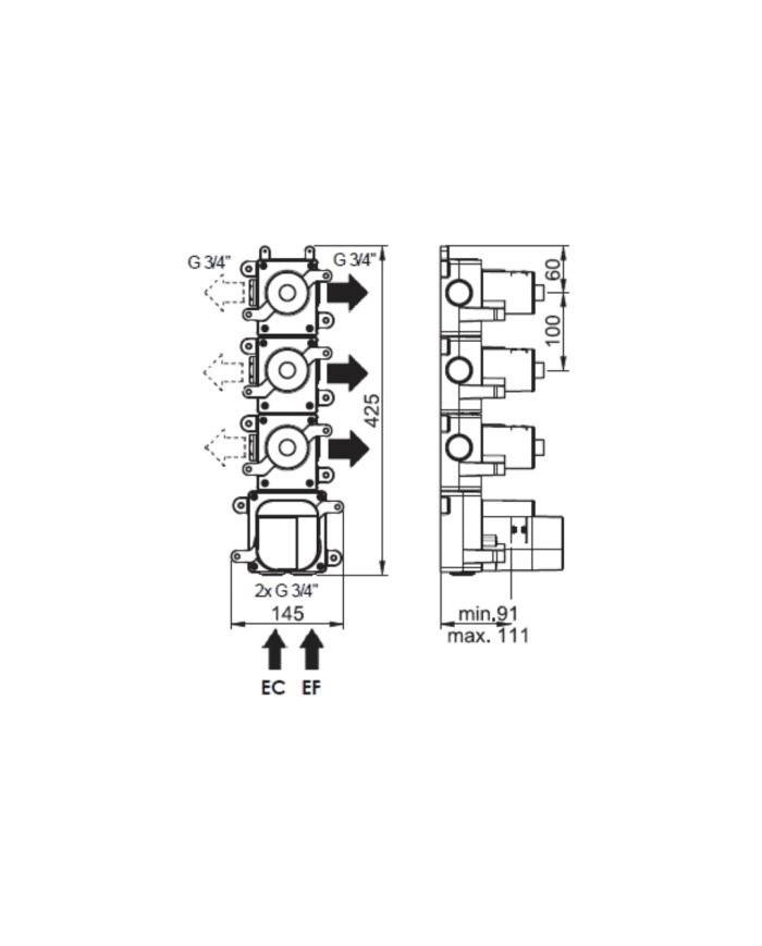 Box 3 voies thermostatique Naja Horus Box 3 voies thermostatique Naja Horus