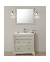 Meuble lavabo 91 cm en pin et miroir Trendy Aqua Prestige