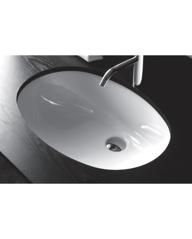 Lavabo sous plan arrondi P41 Bleu Provence