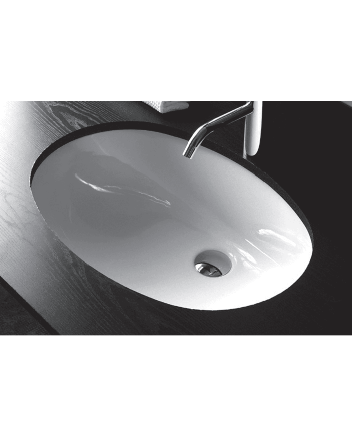 Lavabo sous plan arrondi P41 Bleu Provence