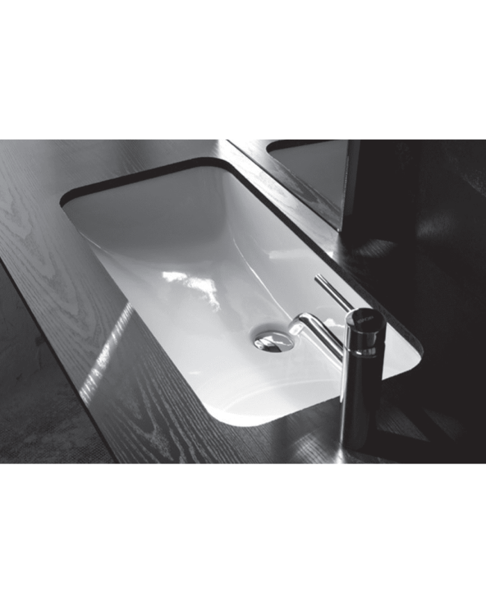 Lavabo sous plan angles arrondi L71 Bleu Provence