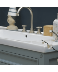 Meuble lavabo 121 cm en pin et miroir Trendy Aqua Prestige