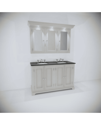 Meuble lavabo 2 vasques et miroir Bristol Aqua Prestige