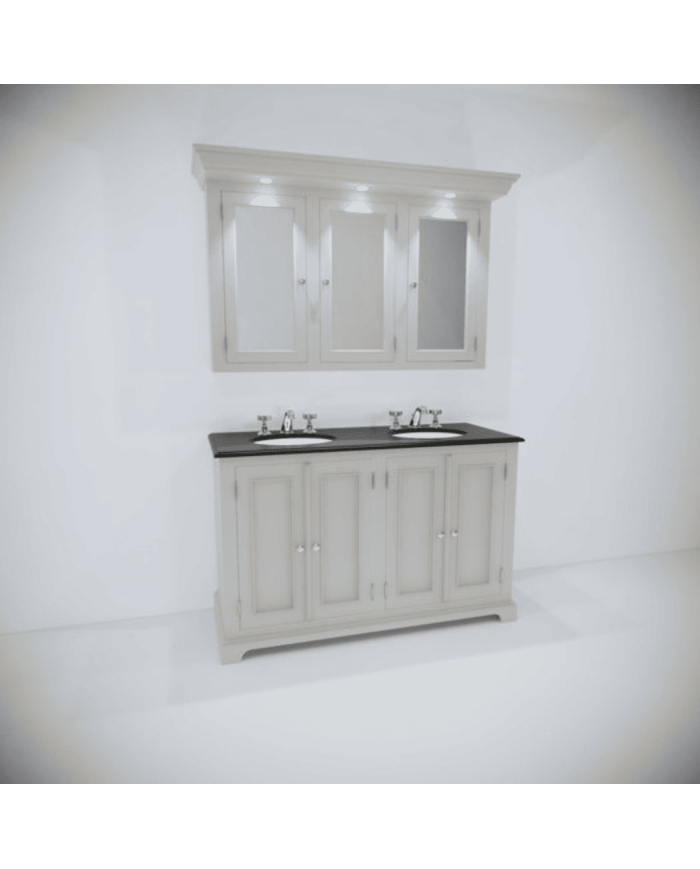 Meuble lavabo 2 vasques et miroir Bristol Aqua Prestige