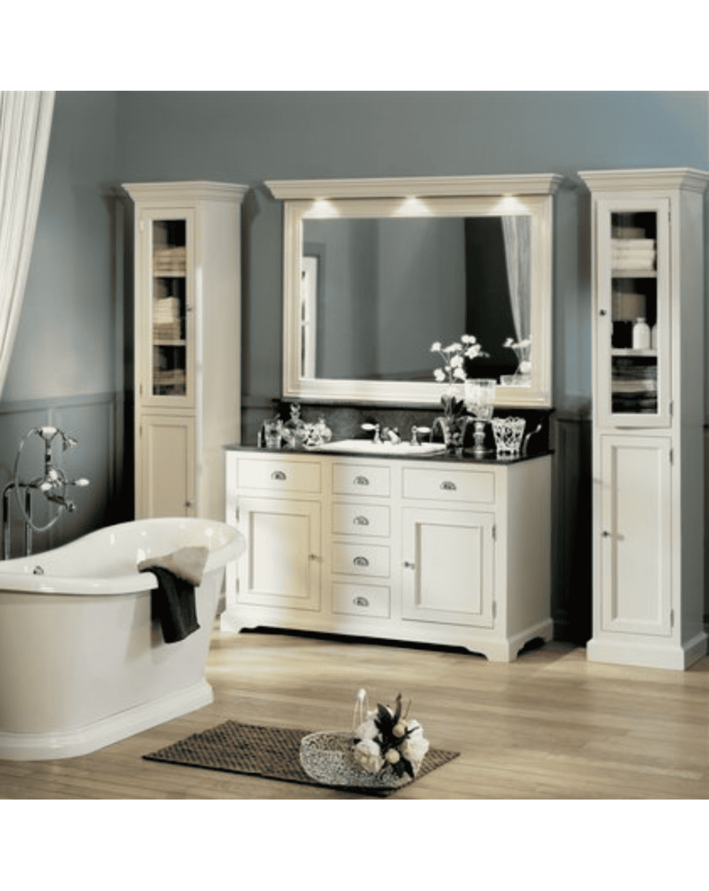Meuble lavabo 1 vasque et miroir Carlton Aqua Prestige